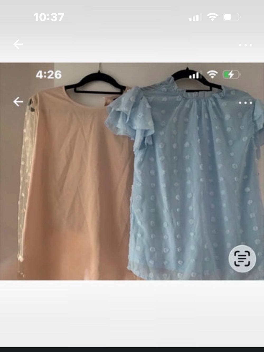 SHEIN Light Blue Clip Dot Ruffle Sleeve Blouse
